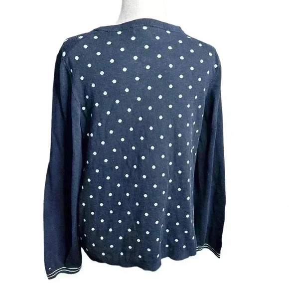Tommy Hilfiger Navy and White Polk a Dot Sweater XL - Picture 3 of 6